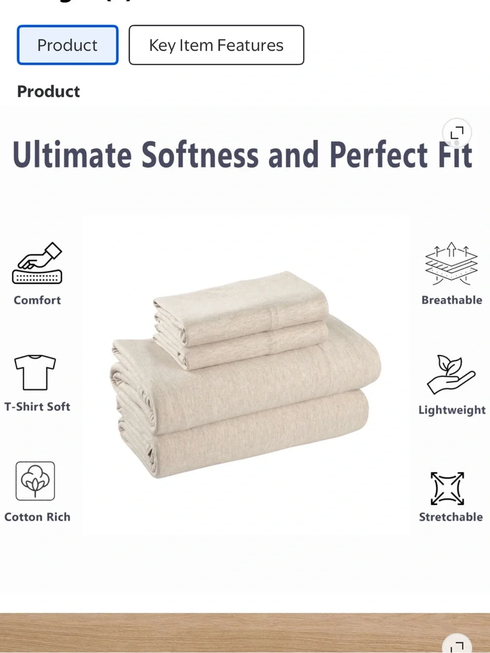 Classic Cream Bed Sheet Set with Pillowcases - Jersey extra soft queen set